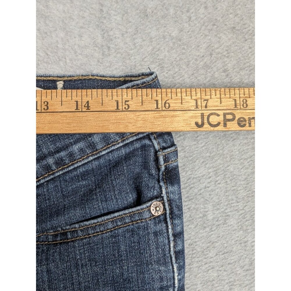 Gap Jeans Womens Size 10 Blue Classic Straight Leg Stretch Low Rise Whiskers Y2K - Picture 5 of 16